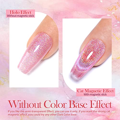 BORN PRETTY UV Nagellack Cat Magnetisch Eye Glitzer, Shellac Holografisch Gel Nagellack Magnetisch Regenbogen UV Lack… – Bild 7