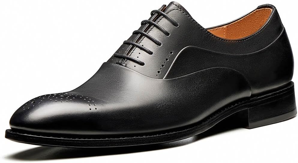 Men's Dress Shoes Genuine Leather Oxfords Luxury Formal Business Suit Shoes with Blake Rapid Stitch
