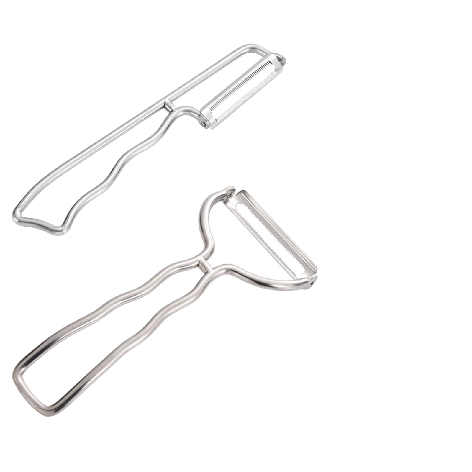 2 Pack Stainless Steel Vegetable Peeler - Non-Slip Ergonomic Handle for Left & Right Hand, Sharp Rotating Blade for Potato Carrot Fruit, Dishwasher Safe Kitchen Peeling Tool (Must-Have)
