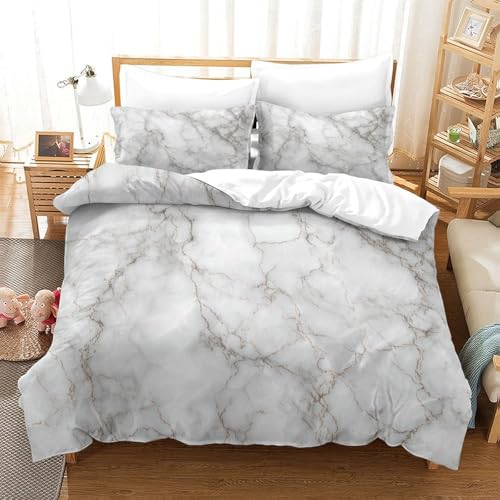 Housse de couette marbre 140x200 résistante avec fermeture éclair - 3