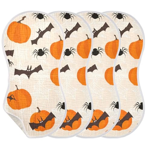 Baby Burp Cloths, Soft Absorbent Burping Cloths for Babies, Cotton Milk Spit Up Rags, Large Size for Newborns, Baby Boys and Girls (Cute Bat Halloween)3