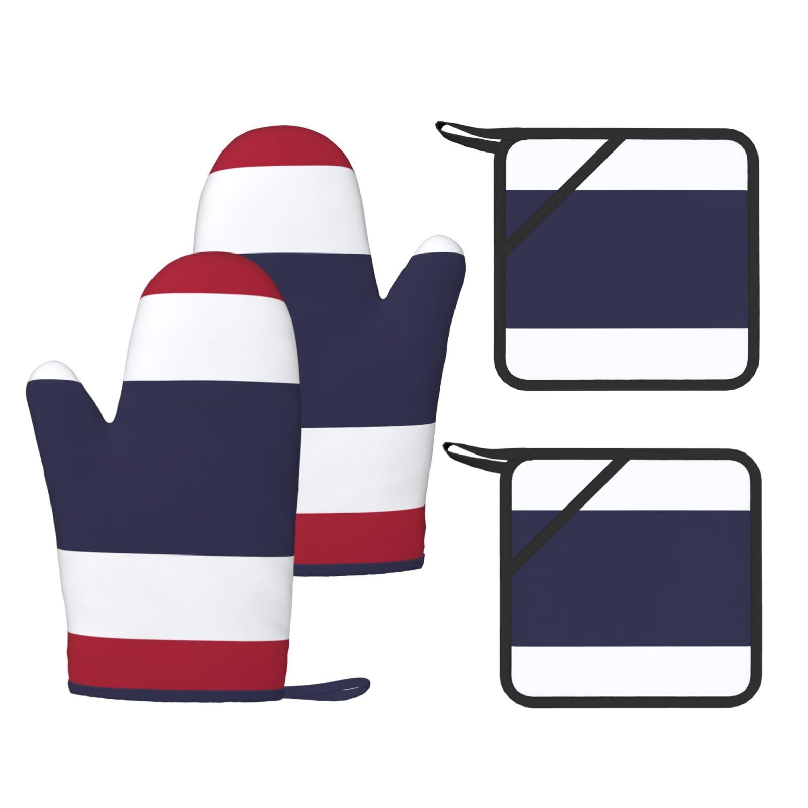 Gants de cuisine anti-chaleur 500° et maniques motif drapeau Thaïlande