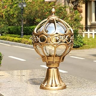 ChaoZan Garden Post Lights Outdoor Lighting Floor Lamp E27 230V IP55 Aluminum Post Street Lamp(Gold Color