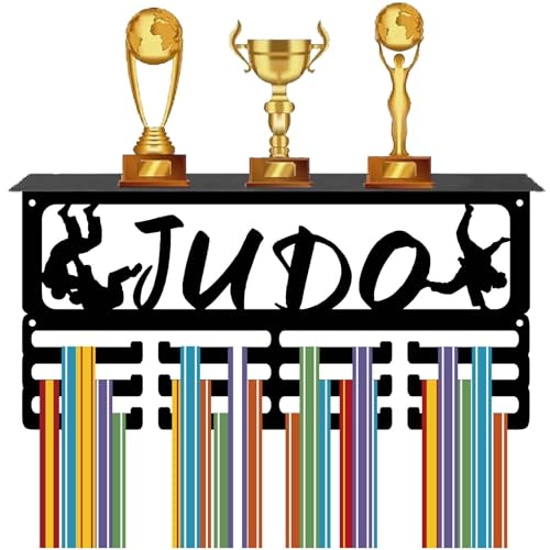 CREATCABIN - CREATCABIN Support pour Trophées Médailles Présentoir Métal Noir pour Médailles Judo Support Mural Fer pour Sports Pouvant Contenir 60 récompenses D'Athlètes Ou Plus Support Suspendu 40x20x10cm