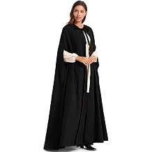 Renaissance Cloak with Hood- Medieval Women Hooded Cape with Arm Holes for Halloween Cosplay
