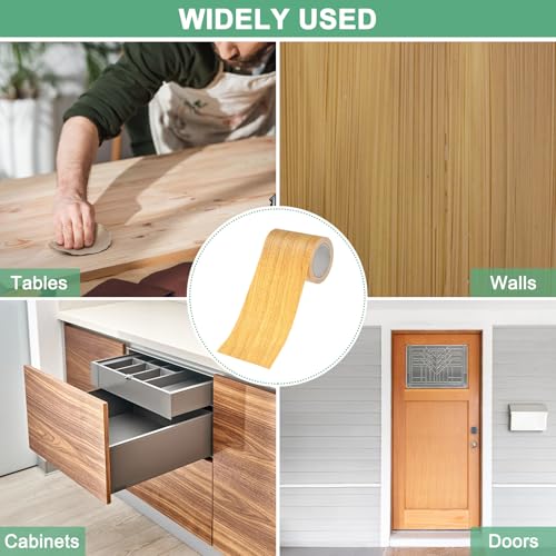 Image of M METERXITY 1-Roll Wood Grain Repair Tape, 2.24in x 15ft Textured Realistic Self-Adhesive Wood Floor Tape Contact Paper for Furniture /Floors /Home [Golden Camel Pine]
