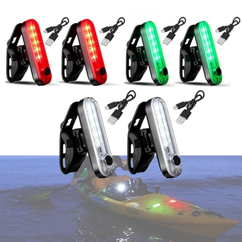 koidhra 6Pcs Kayak Navigation Lights for Oru Kayak Foldable SUP, Boat Stern Lights for Night Kayaking, Paddle Board Lights, Marine Safety Lights Surface Mount
