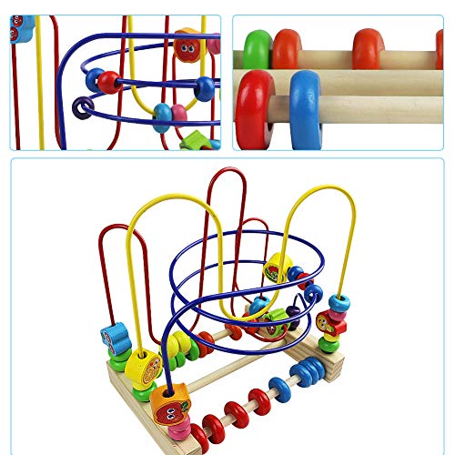 Holzspielzeug Motorikwürfel Baby Motorikspielzeug Holz Abakus Lernspielzeug Spielzeug Geschenk für Kinder Junge Mädchen… – Bild 6