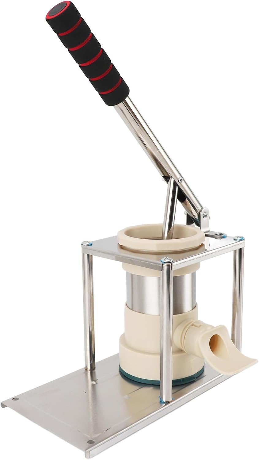 Kikumi Sausage Stuffer, Premium Stainless Steel Vertical Manual Sausage Maker Machine with 4 Filling Tubes for Home Kitchen