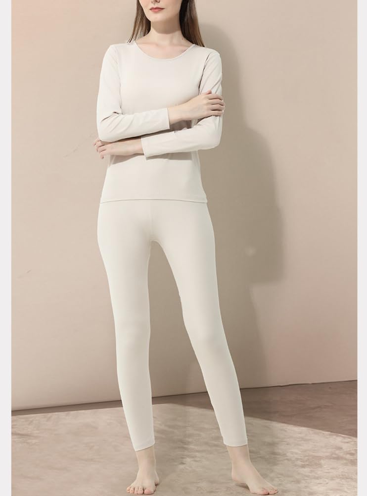 Women's Stretch Thermal Long Johns Underwear Set Casual Slim Fit Fall Winter Long Base Layer Top Bottom