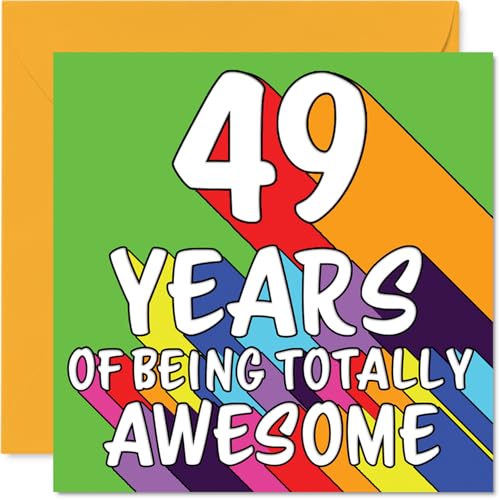 Cartes d'anniversaire 49 ans pour femmes et hommes, arc-en-ciel