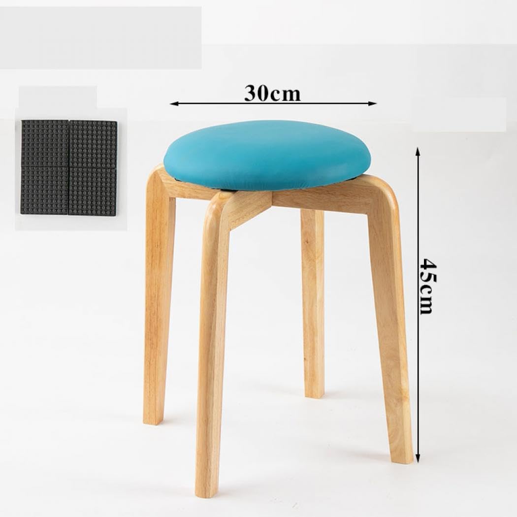 Amazon｜GERRIT 木製 スツール クッション 丸椅子 1脚 木製 合成皮革  