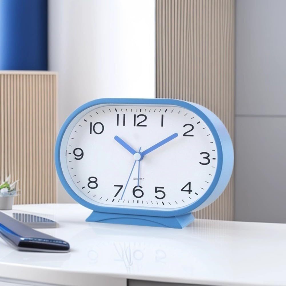 Silent Sweep Alarm Clock Large Display for Bedroom(Sapphire Blue)