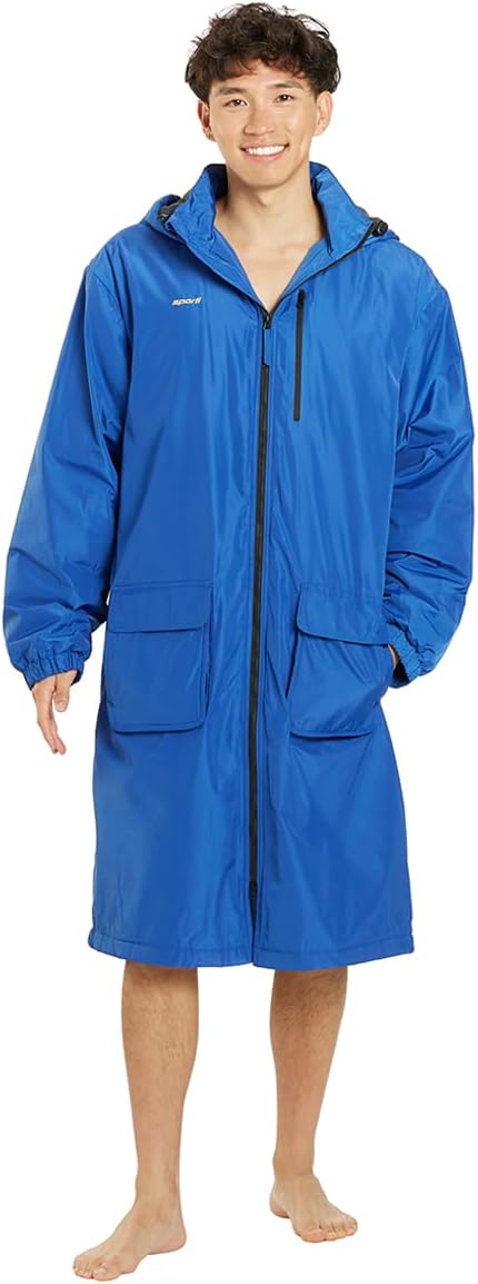 Sporti Unisex Adult Team Swim Parka with Removable Hood, Team Colors Water-Resistant, Fleece-Lined for All Weather Conditions