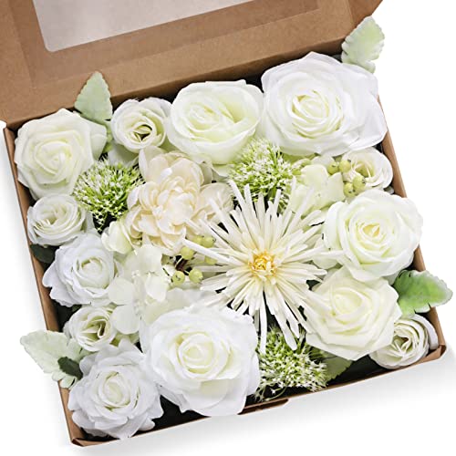 Aivanart Künstliche Blumen Combo Hochzeitsdekorationen, künstliche Blumen für DIY Hochzeit Blumensträuße Tafelaufsätze Arrangements Empfang Braut Heimdekoration Cover