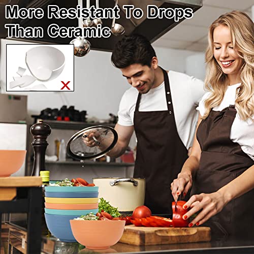 Homienly Cereal Bowl Set, Wheat Straw Fiber Unbreakable Lightweight Bowls Set (Multi, 26 Oz) #TOP6