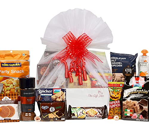The Gift Tree Coffee Indulgence Gift Hamper| Davidoff Coffee, Loacker Cookies, Peanuts, Sandwich Biscuit, Berries & Chocolates | Gift for Birthday, Anniversary, Husband, Wife | Pack of 14