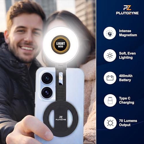 Image of Magnetic Selfie Light for iPhone & Smartphones, Ring Light Magsafe Compatible & Rechargeable, Portable LED Ringlight for Selfies, Vlogging, Photography, Makeup, Video Calls
