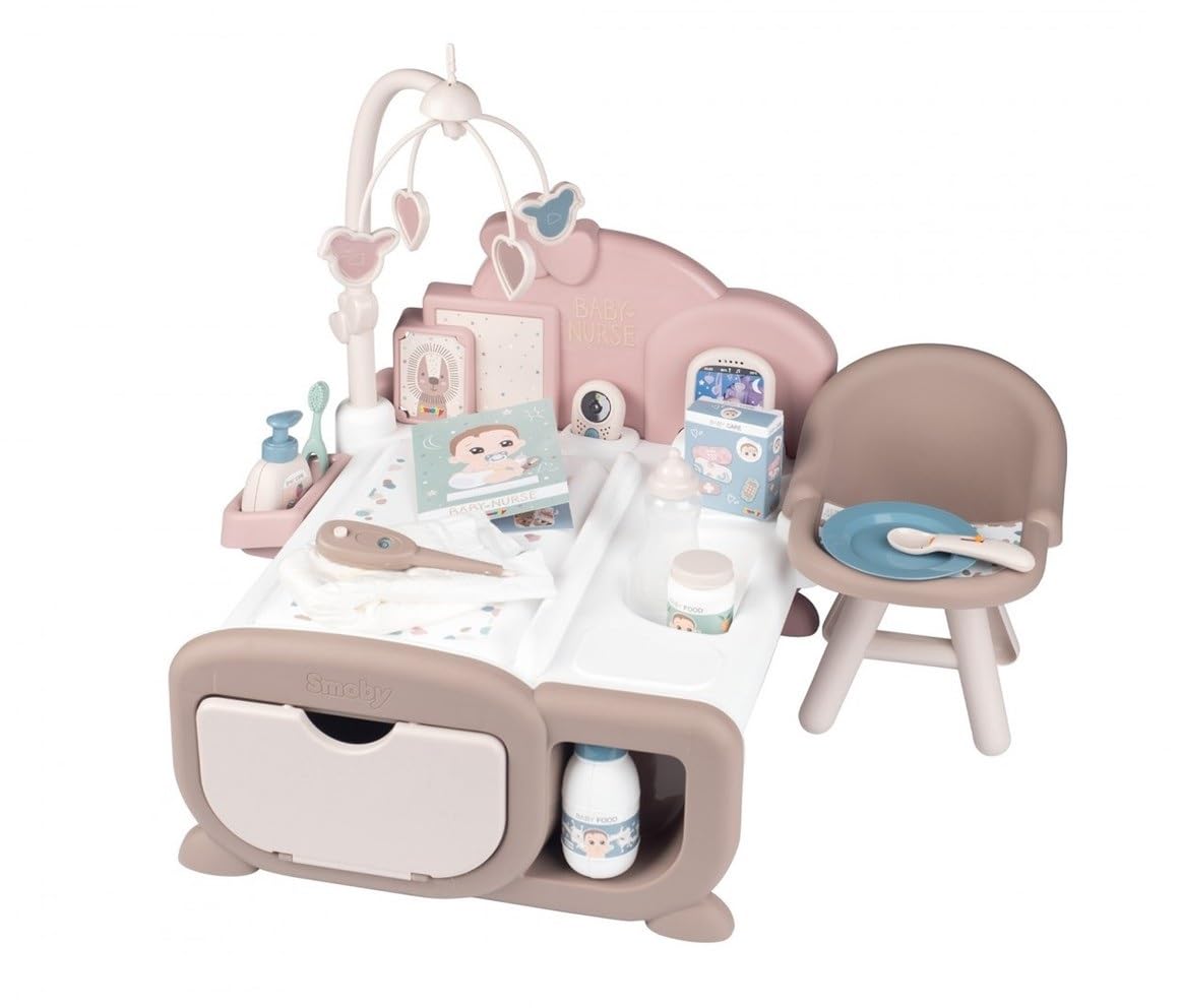 Nurserie Cocoon Smoby Baby Nurse - Pour Poupons Jusqu'à 42 Cm, Nombreux Accessoires Inclus