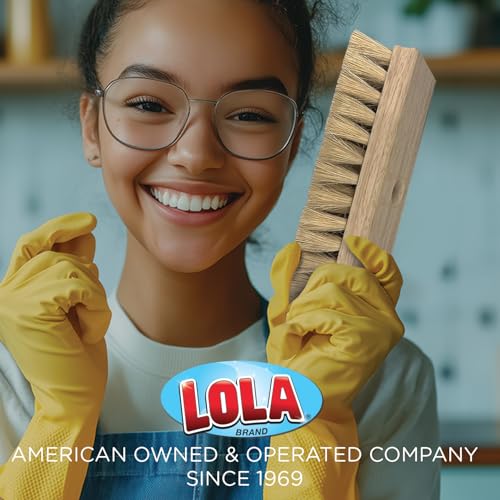 Image of LOLA Deck Scrub Brush, 9 inch x 3.5 inch Head w /Tampico Bristles for Outdoor Cleaning, Removes Dirt & Grime from Patios, Decks, Grout, 9 Pack