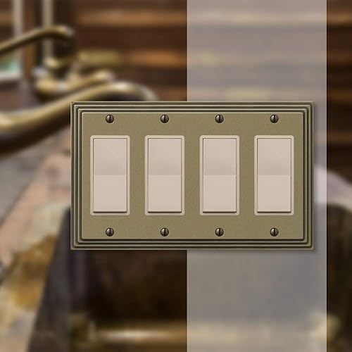 Vista 55 de Amerelle Steps - Placa de pared de metal fundido dúplex individual en níquel satinado