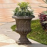 MISC Classic Rustic Urn Planter Brown Traditional Round Handmade