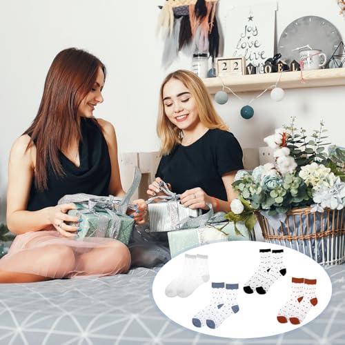 Image of Grevosea 4 Pairs Sheer Socks Women Ankle Dot Nylon Socks Summer Ultra Thin Nude Socks Dress Socks for Women (Black, White, Yellow, Blue)
