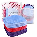 KODAMO | Reusable Makeup Remover Cloth 6 x 6 in 12 Pack - Microfiber Washable Facial Cleansing Towel for All Skin Types With Laundry Bag - Natural Eco-friendly Makeup Remover Towel