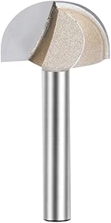 1/4 inch Shank 1 inch Cutting Dia Core Box Router Bit Double Flute Round Nose Router Bit Carbide Tipped Woodworking Tool Round Groove Router Bit