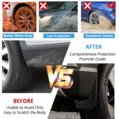 Image of 2024-2026 Kona Mud Flaps Splash Guards for 2026 Hyundai Kona Accessories No Drilling /Tape Mudflaps Wheel Liner Fenders Compatible with 2024 2025 2026 Hyundai Kona Kona SE /SEL /Limited(Not for N Line)