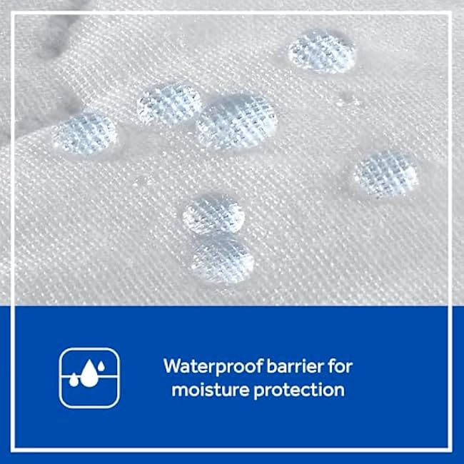 Sealy Baby Stain Protection Waterproof Crib Mattress Protector Cover, Fitted Toddler Bed Pad, Protective Sheet for Boys and Girls Bedding, Noiseless & Machine Washable/Dryer Friendly 52x28 - White