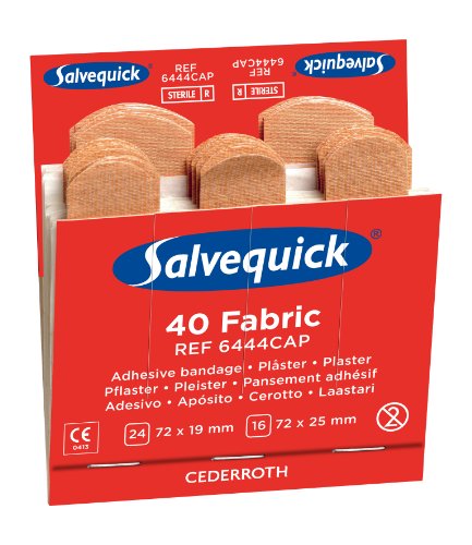 Salvequick 42045 Passende Refills für den Spender 40 Stück elastisch 1.9 + 2.5 x 7.2 cm