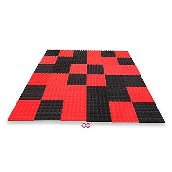 MMT Acoustix Pattern | Soundproofing Pyramid Acoustic Foam | 1x1 ft, 2 in | 36 pcs | 50 Density | High Sound Absorption | Covers 36 sqft | PRX18