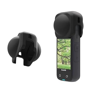 Lens Guard-Removable Silicone Lens Cap Compatible with Insta 360 X4,(Black)