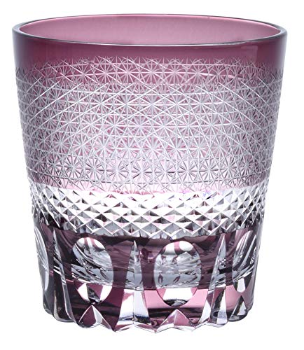 [QD-588] 切子 オールドグラス グラス コップ 伝統工芸 食洗器対応 (パープル)のサムネイル