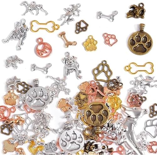 stino 100g Metal Charms for Jewelry Making, Bulk Silver & Gold Charms for Braclet Necklace Jewelry Making and Crafting