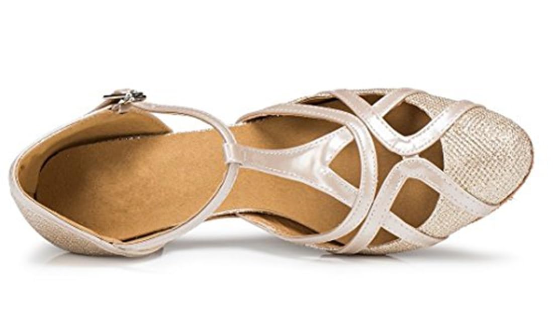 T-Starp - Zapatos de baile latino sintéticos con purpurina para mujer, para bodas, bailes de baile latino