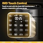 9-in-1 Electric Pressure Cooker, 1000W Instant Multi-Cooker with IMD Touchscreen, Olla de Presion, Non-Stick Pot, Rice Cook, Slow Cook, Steamer, Sauté, Warmer, Safe Venting, Silver 8 Qt - Image 4