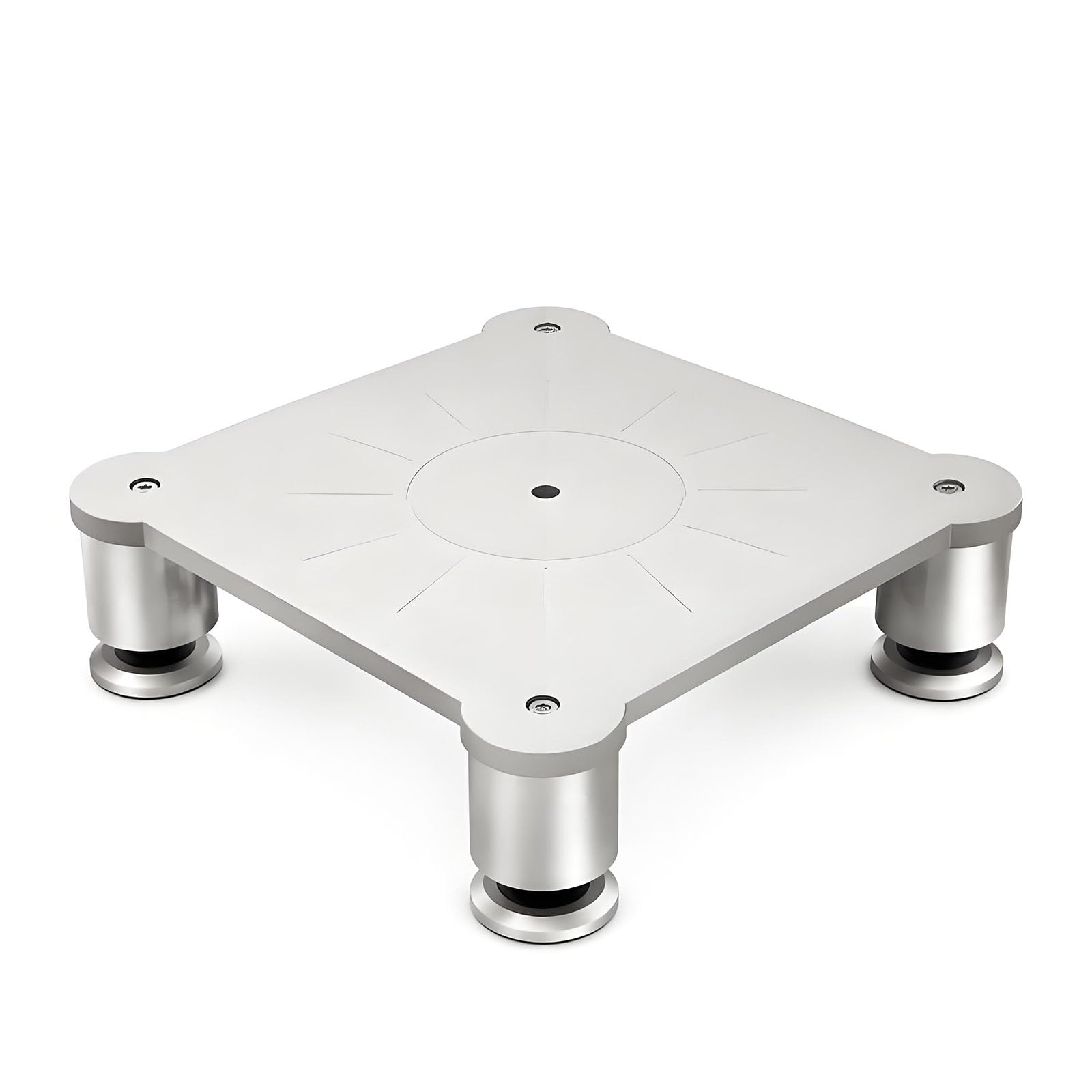 Base De Aislamiento para Tocadiscos, Plataforma De Aislamiento para Altavoces HiFi, Soporte De Aleación para Altavoces, con Patas Ajustables En Altura, para Una Mayor Claridad