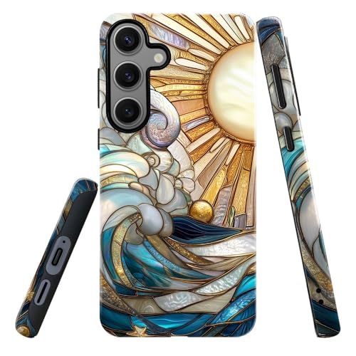 DAIZAG Case for Samsung Galaxy S24 Plus,Military-Grade Protection Cover,Sea Sun Waves Blue（Glossy）