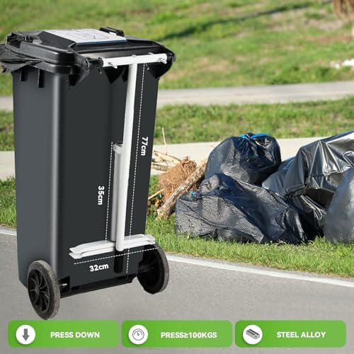 NEWTRY Manual Trash Compactor Mini for 120L Wheelie Bin, w/X-shaped Base - 5