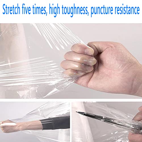 2 Pack Stretch Wrap Film with Winding Handle, 80 Gauge Shrink Wrap roll, 5″ x 1000′ Stretch Wrap