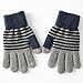 Fashion Striped Wool Knitted Gloves for Women Winter Thicken Warm Mittens for Cold Weather Full Finger Mittens (Grey, One Size)