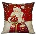 Produktbild Kissenbezüge Weihnachten 40 x 40cm Kissenbezug Weihnachtsmann Drucken Weiche Baumwolle Leinen Kissenbezüge Startseite Dekorative Kissen Sofa Auto Kissenbezüge Weihnachten Zuhause Dekoration