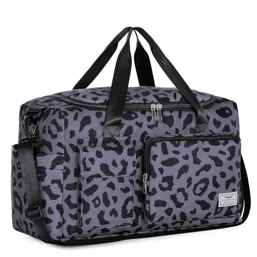 FIORETTO Women's Duffle Bag in leopard grey