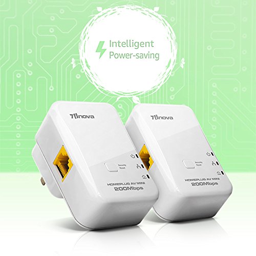 7Inova Av200 Nano Powerline Ethernet Adapter Kit Pack, Mains Network Bridge Extender #TOP3