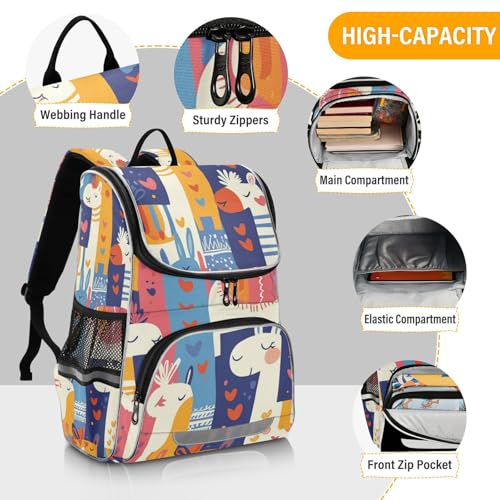 Mochila escolar portátil y reflectante con diseño de ciervo europeo 4