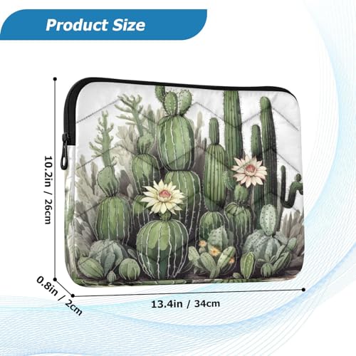 Funda para laptop de 13-14 pulgadas con diseño cactus y flores miniatura 3