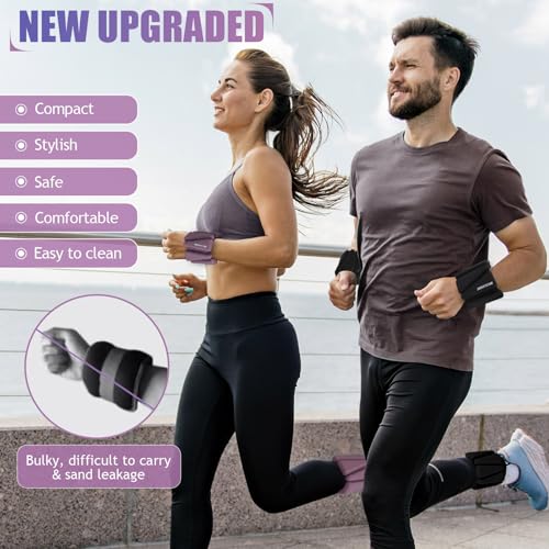 Image of BECOJADDE Ankle Weights Set of 2 (1 lb /2 lb /3 lb Each) Adjustable Wrist Weights for Women Men Wearable Arm Leg Weight for Pilates, Running, Walking, Workout, Yoga