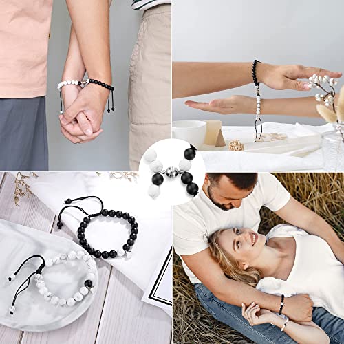 Jeka Matching Bracelets For Couples，Long Distance Relationships Valentines Day Gifts Pinky Promise Jewelry Beaded Boyfriend Girlfriend His Her Him #TOP2